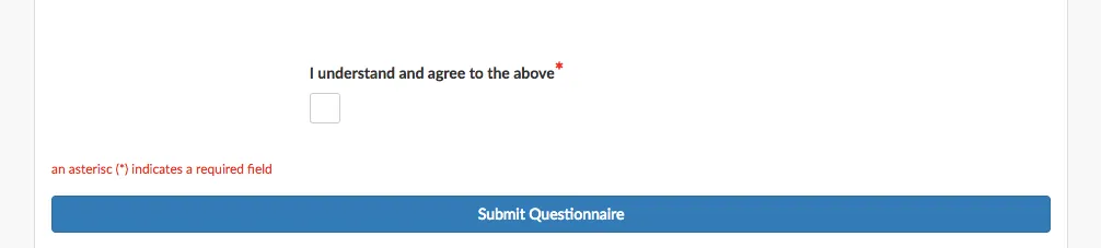 example tick box questionnaire